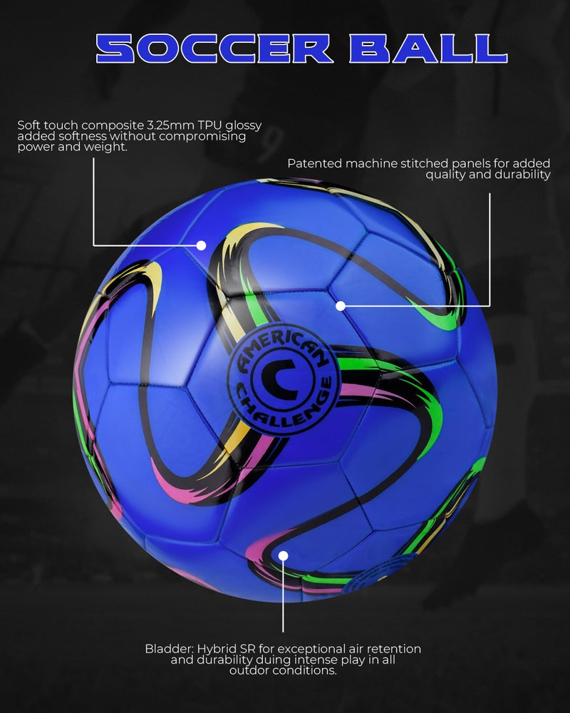 American Challenge Brasilia Soccer Ball â€“ Sizes 5, 4, 3 & 2 â€“ Youth & Adult Training Soccer Ball for Practice, Games & Grass Fields - Image 2